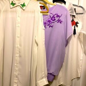 3 blouses xl 2 white, one lavender NWOT